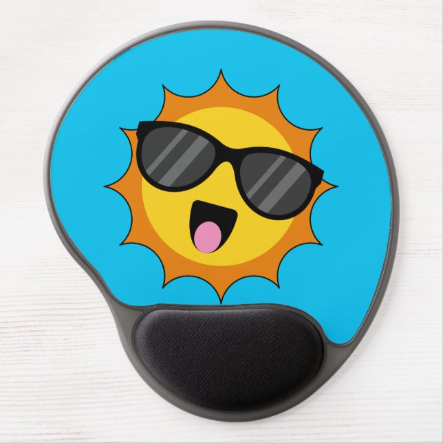 Kawaii Happy Sun with Sunglasses Gel Mouse Pad (Front)