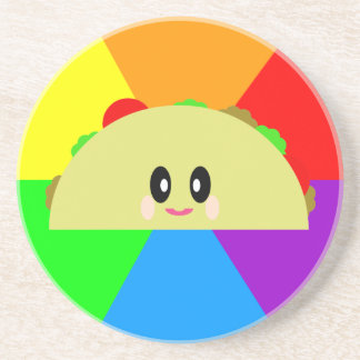 Kawaii Happy Taco Rainbow Coaster