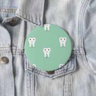 Kawaii happy tooth button
