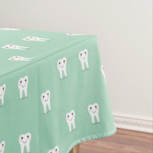 Kawaii happy tooth tablecloth