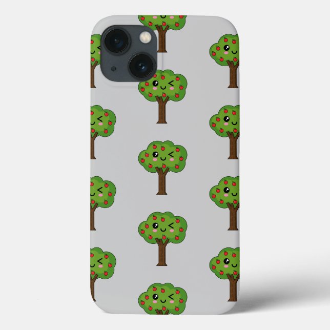Kawaii Happy Winking Apple Tree Case-Mate iPhone Case (Back)
