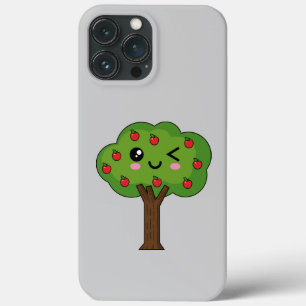 Kawaii Happy Winking Apple Tree iPhone 13 Pro Max Case