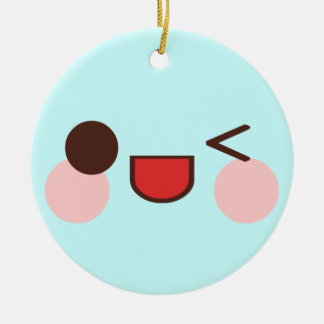 Kawaii Happy Winking Face Ornament