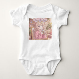 Kawaii Heartbeat Boba Tea Girl Baby Bodysuit