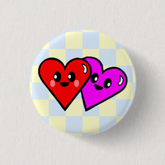 KAWAII HEARTS VALENTINE'S DAY CHECKERBOARD PIN