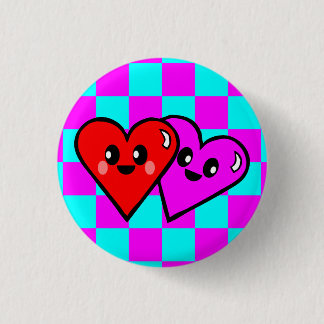 KAWAII HEARTS VALENTINE'S DAY CHECKERBOARD PIN