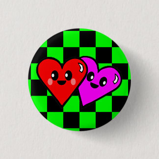 KAWAII HEARTS VALENTINE'S DAY CHECKERBOARD PIN