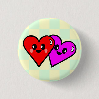 KAWAII HEARTS VALENTINE'S DAY CHECKERBOARD PIN