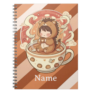 Kawaii Hedgehog Chibi School Notebook