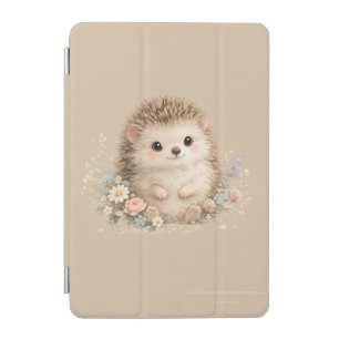 Kawaii Hedgehog Cottagecore Floral Gift iPad Mini Cover