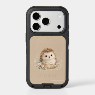 Kawaii Hedgehog Cottagecore Floral Gift iPhone 17 Pro Case