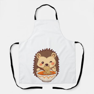 Kawaii hedgehog with ramen - Low foodie Apron