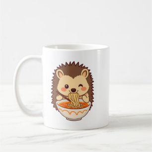 Kawaii hedgehog with ramen - Low foodie Coffee Mug