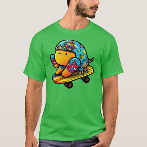 Kawaii Hermit  Skateboard toon Art Print T_Shirt