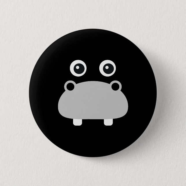 Kawaii Hippo Face Easy Halloween Costume Boys  Button (Front)