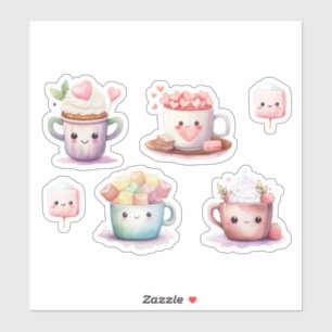 Kawaii hot cocoa chocolate sticker