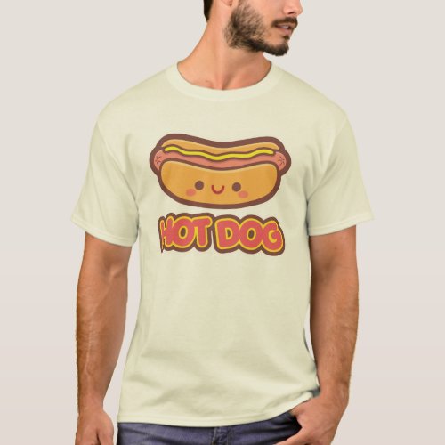 Kawaii Hot Dog T_Shirt