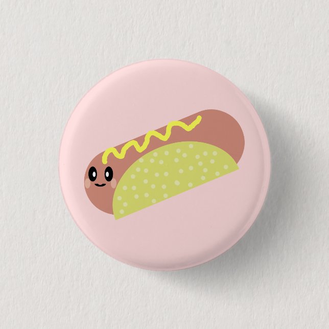 KAWAII HOTDOG YUM PIN BUTTON (Front)
