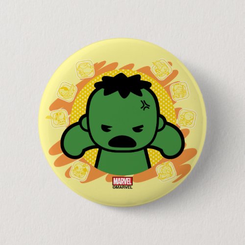 Kawaii Hulk With Marvel Hero Icons Button