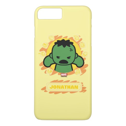 Kawaii Hulk With Marvel Hero Icons iPhone 8 Plus7 Plus Case