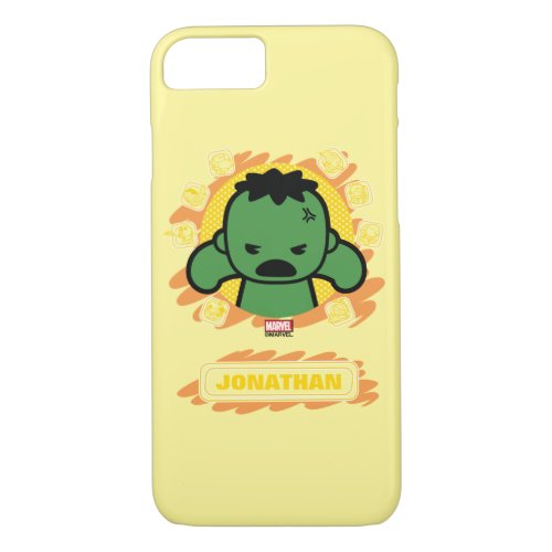 Kawaii Hulk With Marvel Hero Icons iPhone 87 Case