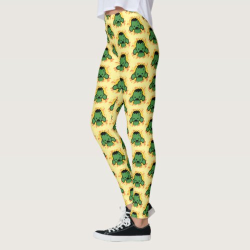 Kawaii Hulk With Marvel Hero Icons Leggings