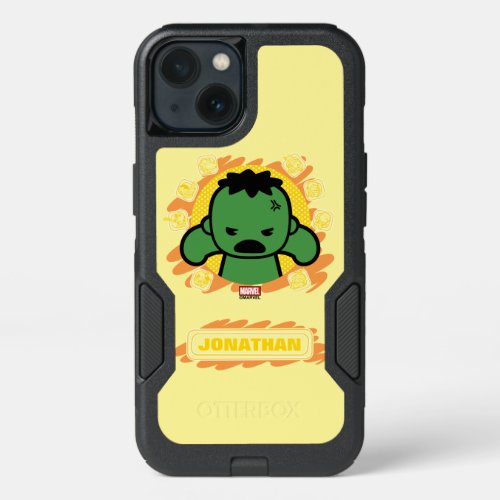 Kawaii Hulk With Marvel Hero Icons iPhone 13 Case