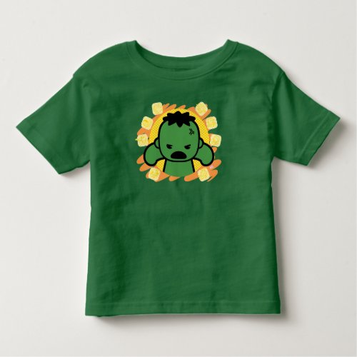 Kawaii Hulk With Marvel Hero Icons Toddler T_shirt