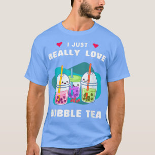 Kawaii I Love Bubble Tea Funny Boba Tea Delicious  T-Shirt