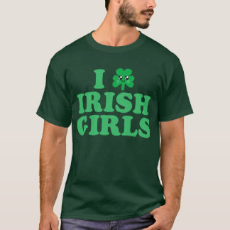 Kawaii "I Love Irish Girls" Shamrock T-Shirt