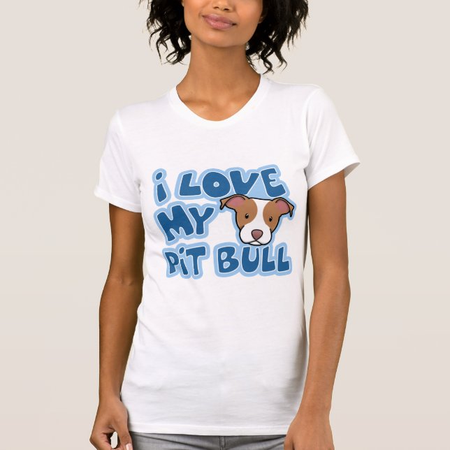 Kawaii I Love My Pit Bull Women's T-Shirt (Front)