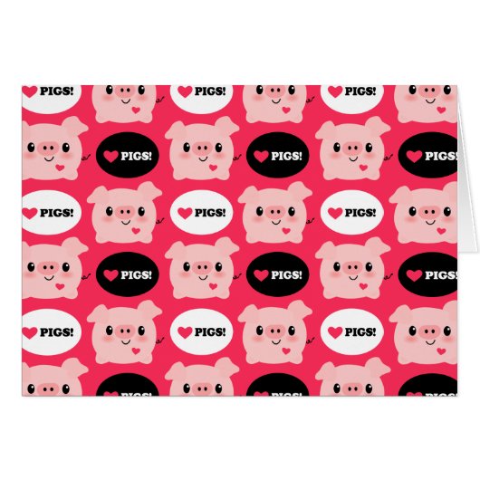 Kawaii I Love Pigs (Front Horizontal)