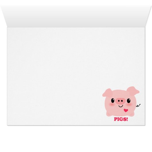 Kawaii I Love Pigs (Inside Horizontal (Bottom))