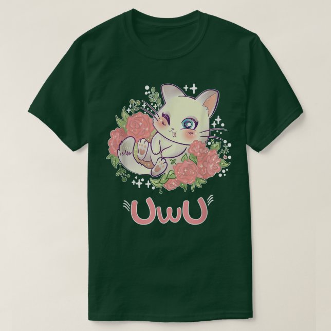 Kawaii I UwU Cat I Kawaii Meme Cute Japan Anime Ki T-Shirt (Design Front)