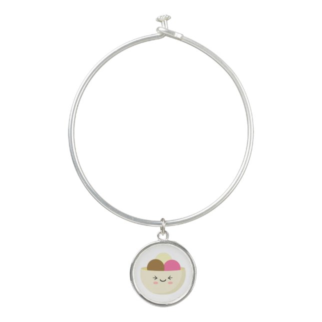 Kawaii Ice Cream Bangle Bracelet (Front)