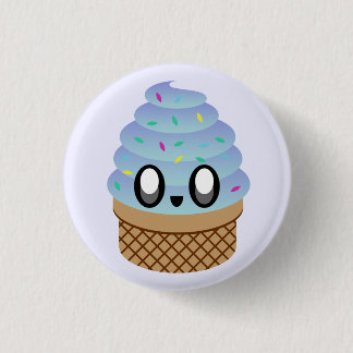 KAWAII ICE CREAM BLUEBERRY CONE PIN BUTTON