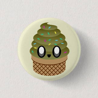 KAWAII ICE CREAM CHOCOLATE CONE PIN BUTTON