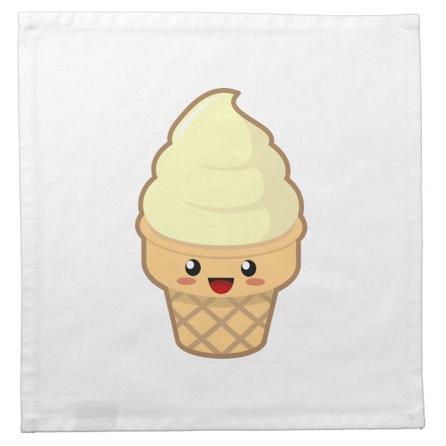 Kawaii Ice Cream Cloth Napkin (Front)