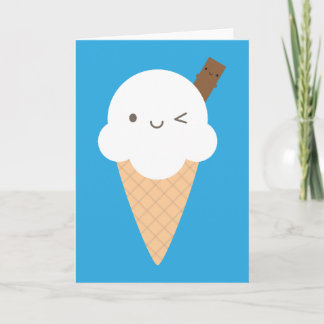 Kawaii Ice Cream Cone Card