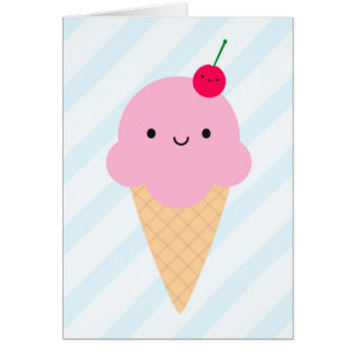 Kawaii Ice Cream Cone Cards