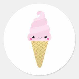 Adorable Cute Kawaii Summer Ice Cream Cartoon Emoji - Double Scoop Vin –  Shinobi Stickers