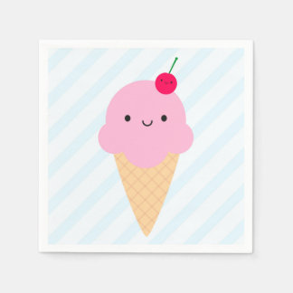 Kawaii Ice Cream Cone Paper Napkins
