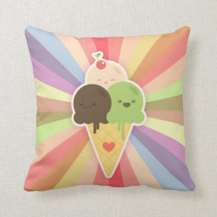 Kawaii Ice Cream Cone pillow