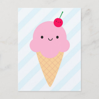 Kawaii Ice Cream Cone Postcard