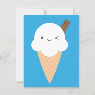 Kawaii Ice Cream Cone Postcard