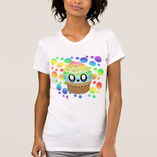 Kawaii Ice Cream Cone Rainbow Dots T-Shirt