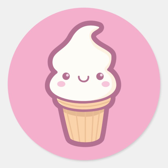 Kawaii Ice Cream Cone Sticker (Front)