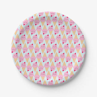 Kawaii Ice Cream Cones Paper Plates