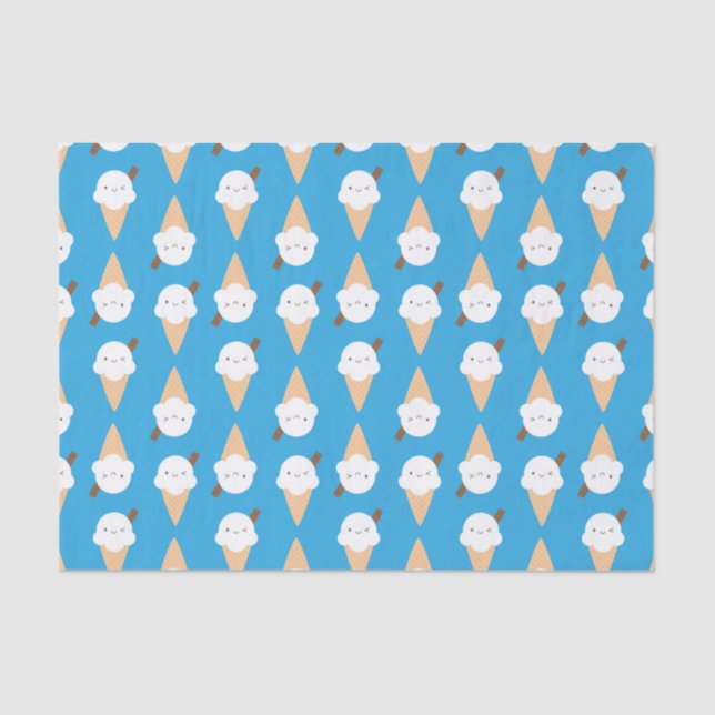 Kawaii Ice Cream Cones Tissue Paper (Front)