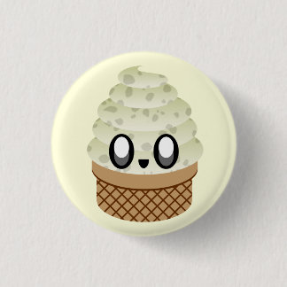 KAWAII ICE CREAM COOKIES & CREAM CONE PIN BUTTON